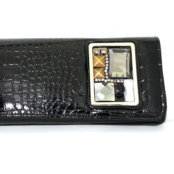 Black Alligator Evening Clutch | Purse | Handbag (vegan) - Picture 5 of 5